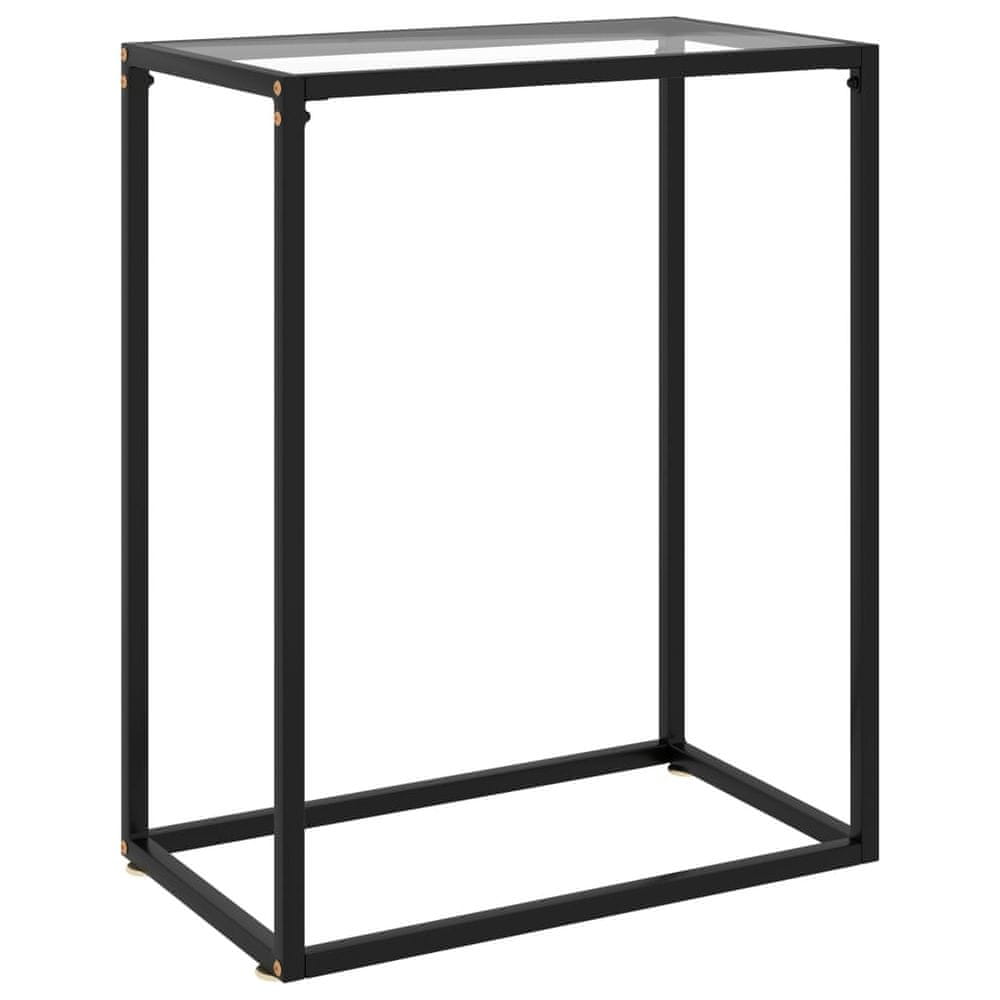 Vidaxl Konzolový stolík priehľadný 60x35x75 cm tvrdené sklo